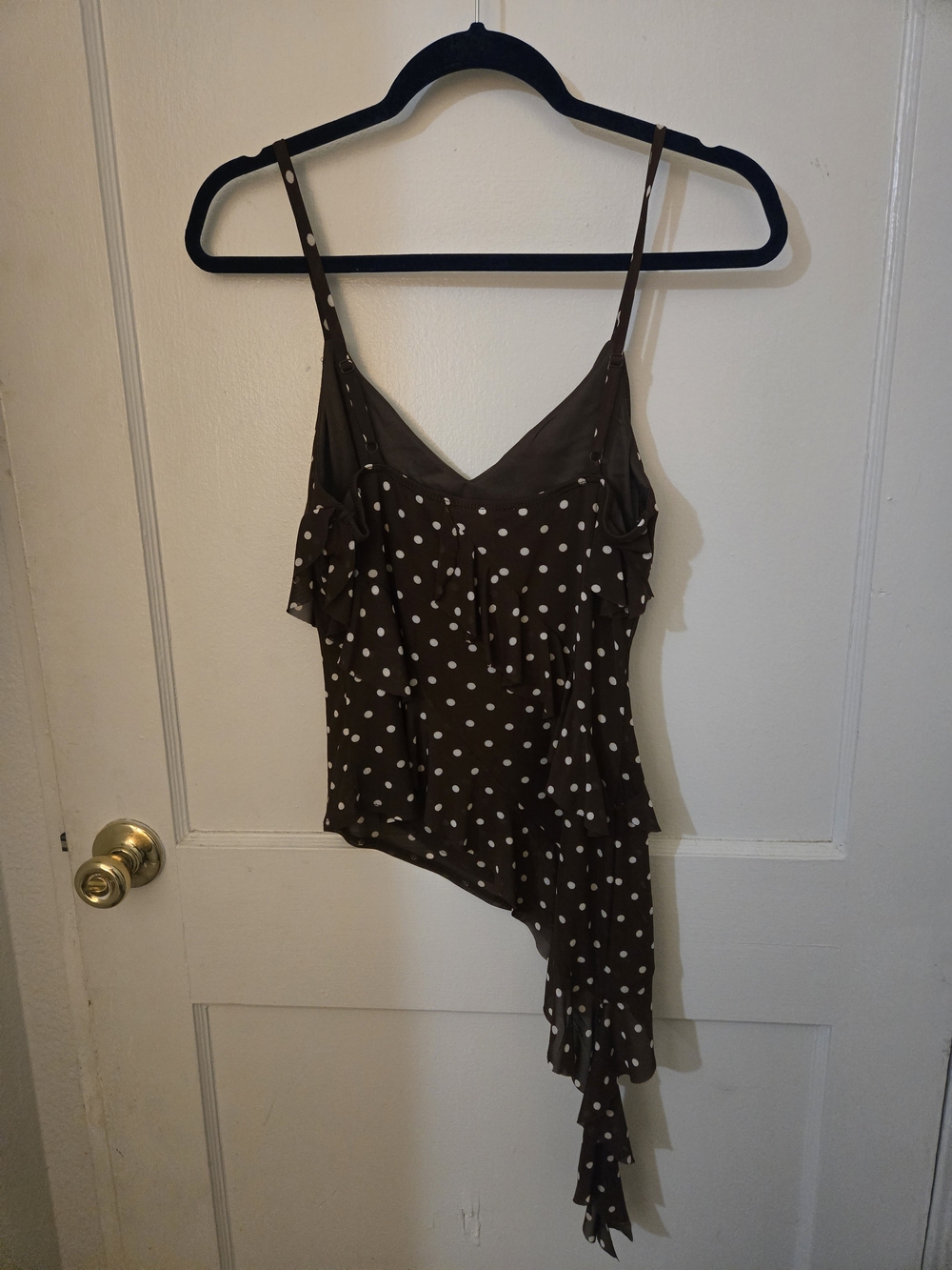 Thirty/ Thirty Brown Polka Dot Asymmetric Cami Top